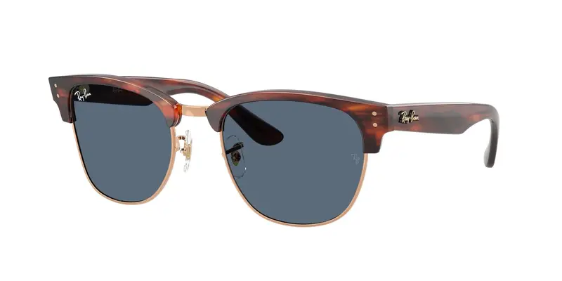 Ray - Ban Unisex RBR0504S CLUBMASTER REVERSE 13983A Occhiali da sole Acetato Oro Blu Squadrata Normale