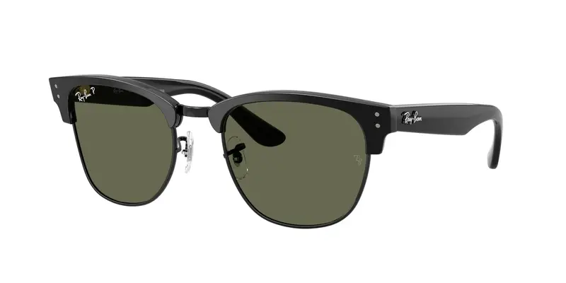 Unisex RBR0504S CLUBMASTER REVERSE 67839A Occhiali da sole Acetato Nero Verde Squadrata Polarizzata