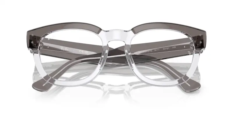 Unisex RX0298V MEGA HAWKEYE 8111 Montature da vista Acetato Grigio Trasparente Squadrata Normale miniatura 2