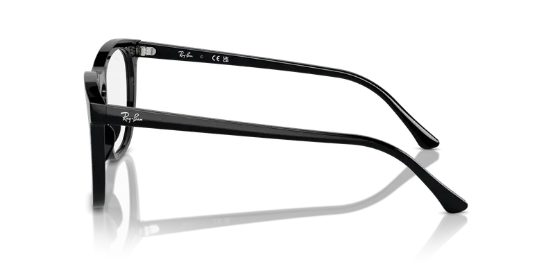 Ray - Ban Unisex RX2210V 2000 Montature da vista Acetato Nero Trasparente Squadrata Normale miniatura 3