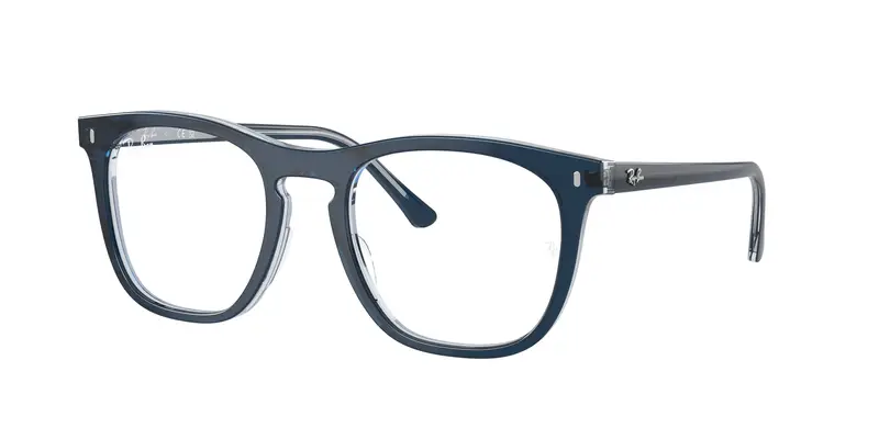 Ray - Ban Unisex RX2210V 8324 Montature da vista Acetato Blu Trasparente Squadrata Normale