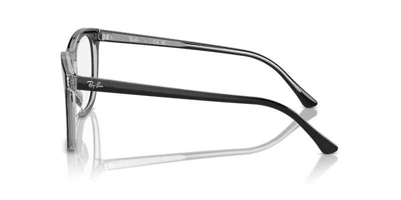 Ray - Ban Unisex RX2210V 8367 Montature da vista Acetato Grigio Trasparente Squadrata Normale miniatura 3