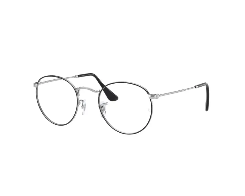Ray - Ban Unisex RX3447V ROUND METAL 2861 Montature da vista Metallo Nero Trasparente Rotonda Normale
