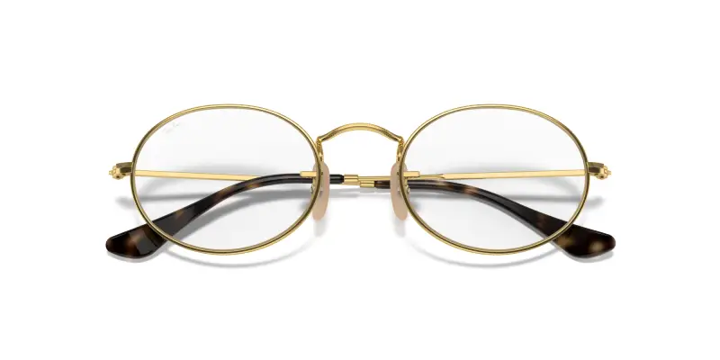 Unisex RX3547V OVAL 2500 Montature da vista Metallo Oro Trasparente Rotonda Normale miniatura 2