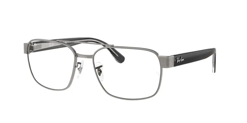 Ray - Ban Unisex RX3751V 2502 Montature da vista Metallo Grigio Trasparente Squadrata Normale