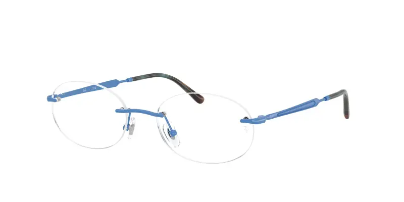 Unisex RX3767V 3208 Montature da vista Metallo Blu Trasparente Rotonda Normale