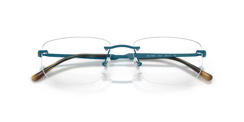 Unisex RX3768V 3203 Montature da vista Metallo Blu Trasparente Geometrica Normale miniatura 2