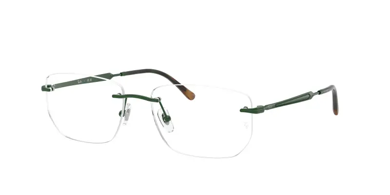 Unisex RX3768V 3204 Montature da vista Metallo Verde Trasparente Geometrica Normale