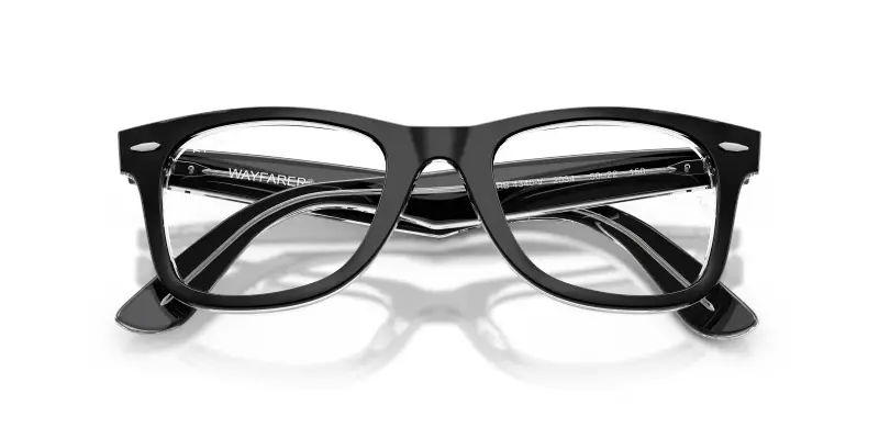 Unisex RX4340V WAYFARER EASE 2034 Montature da vista Acetato Nero Trasparente Squadrata Normale miniatura 2