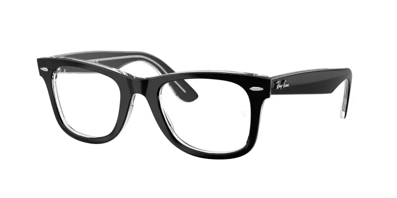 Unisex RX4340V WAYFARER EASE 2034 Montature da vista Acetato Nero Trasparente Squadrata Normale