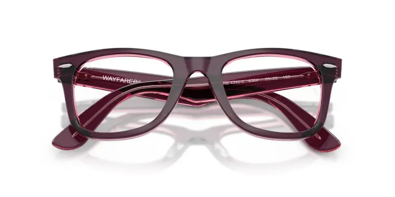 Unisex RX4340V WAYFARER EASE 8364 Montature da vista Acetato Viola Trasparente Squadrata Normale miniatura 2