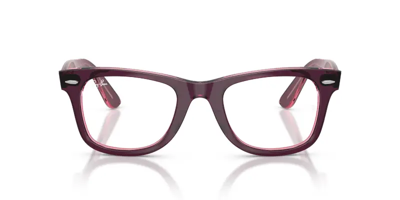 Unisex RX4340V WAYFARER EASE 8364 Montature da vista Acetato Viola Trasparente Squadrata Normale miniatura 3