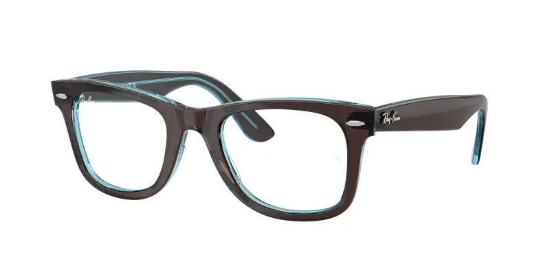 Unisex RX4340V WAYFARER EASE 8366 Montature da vista Acetato Marrone Trasparente Squadrata Normale