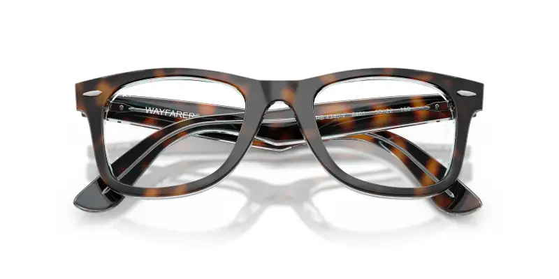 Unisex RX4340V WAYFARER EASE 8401 Montature da vista Acetato Tartaruga Trasparente Squadrata Normale miniatura 2