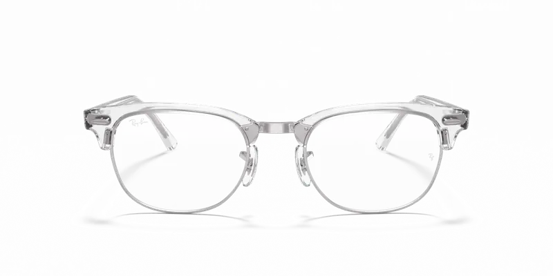 Ray - Ban Unisex RX5154 CLUBMASTER 2001 Montature da vista Acetato Bianco Trasparente Squadrata Normale miniatura 2