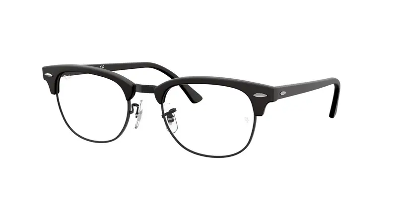 Ray - Ban Unisex RX5154 CLUBMASTER 2077 Montature da vista Acetato Nero Trasparente Squadrata Normale