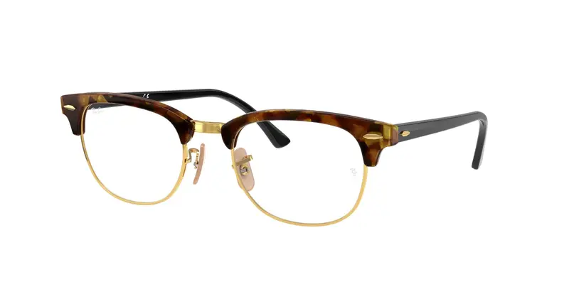 Ray - Ban Unisex RX5154 CLUBMASTER 5494 Montature da vista Acetato Marrone Trasparente Squadrata Normale