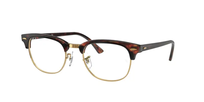 Unisex RX5154 CLUBMASTER 8058 Montature da vista Acetato Marrone Trasparente Squadrata Normale