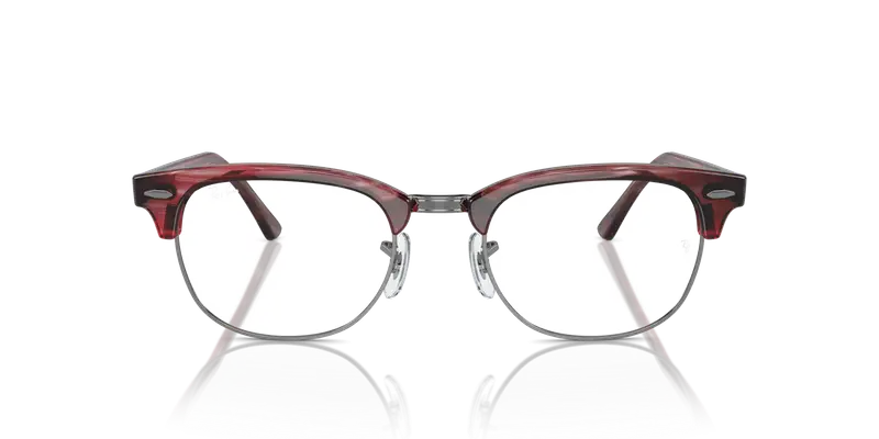 Ray - Ban Unisex RX5154 CLUBMASTER 8376 Montature da vista Acetato Rosso Trasparente Squadrata Normale miniatura 2