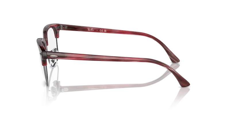 Ray - Ban Unisex RX5154 CLUBMASTER 8376 Montature da vista Acetato Rosso Trasparente Squadrata Normale miniatura 3