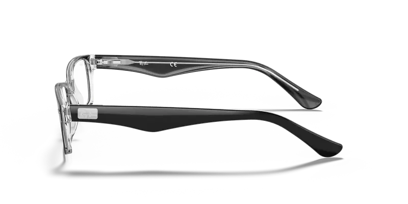 Ray - Ban Unisex RX5206 2034 Montature da vista Acetato Nero Trasparente Squadrata Normale miniatura 3