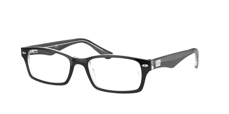 Unisex RX5206 2034 Montature da vista Acetato Nero Trasparente Squadrata Normale