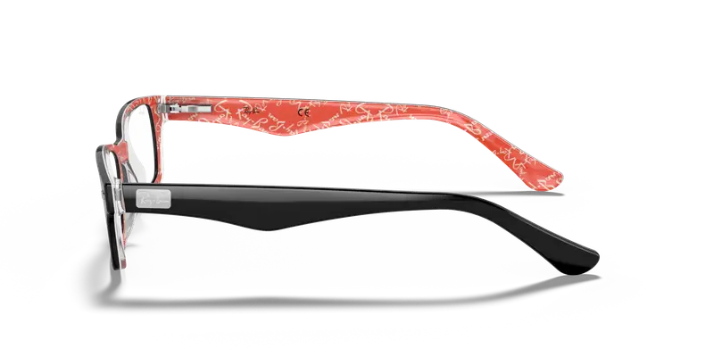 Ray - Ban Unisex RX5206 2479 Montature da vista Acetato Nero Trasparente Squadrata Normale miniatura 3