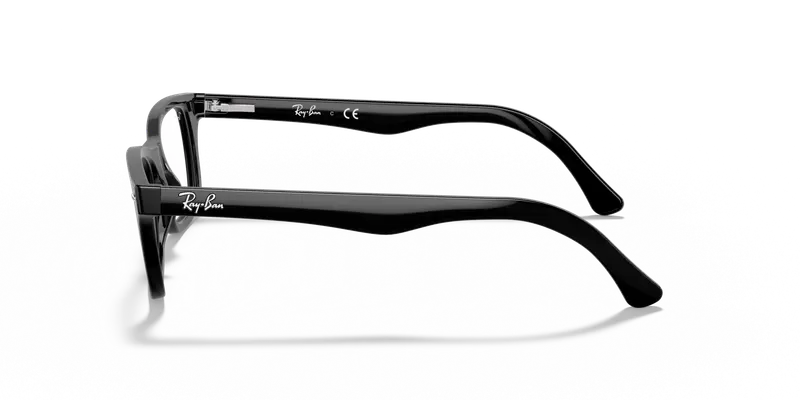 Ray - Ban Unisex RX5228 2000 Montature da vista Acetato Nero Trasparente Squadrata Normale miniatura 3