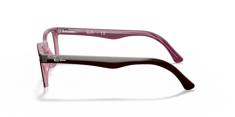 Ray - Ban Unisex RX5228 2126 Montature da vista Acetato Marrone Trasparente Squadrata Normale miniatura 3