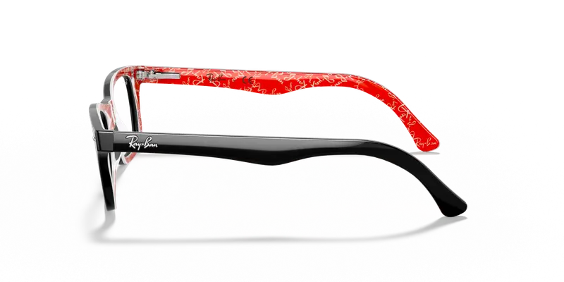 Ray - Ban Unisex RX5228 2479 Montature da vista Acetato Nero Trasparente Squadrata Normale miniatura 3