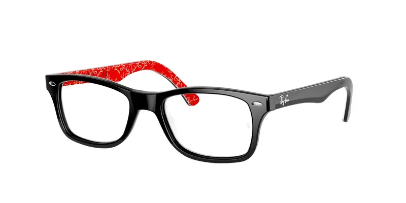 Unisex RX5228 2479 Montature da vista Acetato Nero Trasparente Squadrata Normale