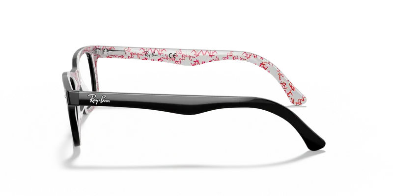 Ray - Ban Unisex RX5228 5014 Montature da vista Acetato Nero Trasparente Squadrata Normale miniatura 3