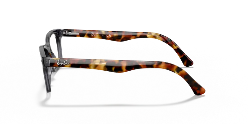 Ray - Ban Unisex RX5228 5629 Montature da vista Acetato Grigio Trasparente Squadrata Normale miniatura 3