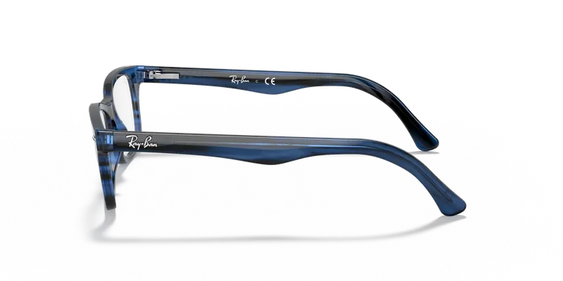 Ray - Ban Unisex RX5228 8053 Montature da vista Acetato Blu Trasparente Squadrata Normale miniatura 3