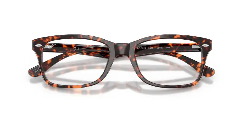 Unisex RX5228 8423 Montature da vista Acetato Rosso Trasparente Squadrata Normale miniatura 2