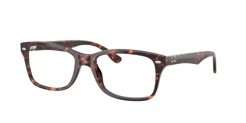 Unisex RX5228 8423 Montature da vista Acetato Rosso Trasparente Squadrata Normale