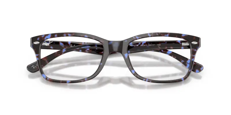 Unisex RX5228 8424 Montature da vista Acetato Blu Trasparente Squadrata Normale miniatura 2