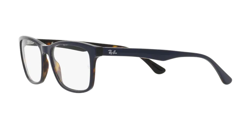 Ray - Ban Unisex RX5279 8283 Montature da vista Acetato Blu Trasparente Squadrata Normale miniatura 3