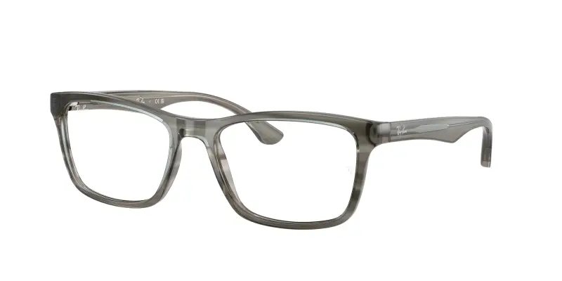 Unisex RX5279 8453 Montature da vista Acetato Grigio Trasparente Squadrata Normale