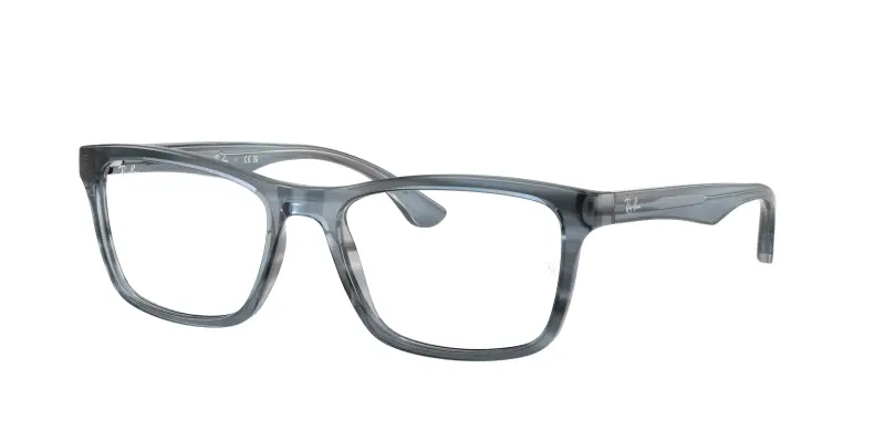 Unisex RX5279 8456 Montature da vista Acetato Blu Trasparente Squadrata Normale