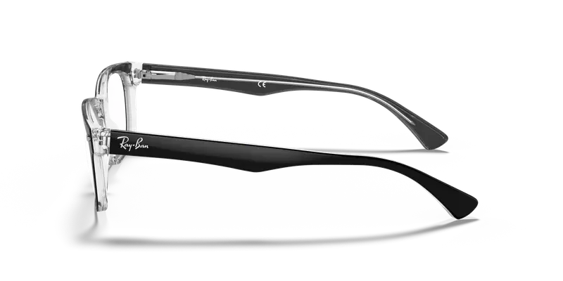 Ray - Ban Unisex RX5286 2034 Montature da vista Acetato Nero Trasparente Squadrata Normale miniatura 3