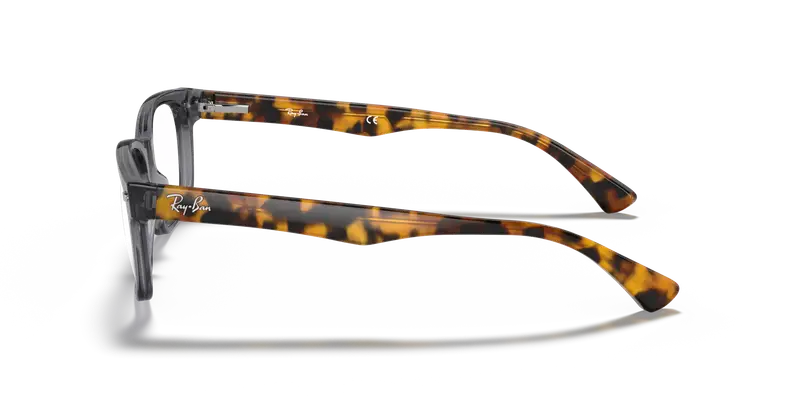 Ray - Ban Unisex RX5286 5629 Montature da vista Acetato Grigio Trasparente Squadrata Normale miniatura 3