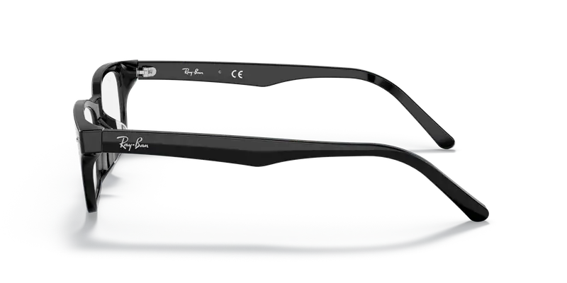 Ray - Ban Unisex RX5345D 2000 Montature da vista Acetato Nero Trasparente Squadrata Normale miniatura 3