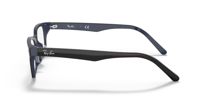 Ray - Ban Unisex RX5345D 5076 Montature da vista Acetato Marrone Trasparente Squadrata Normale miniatura 3