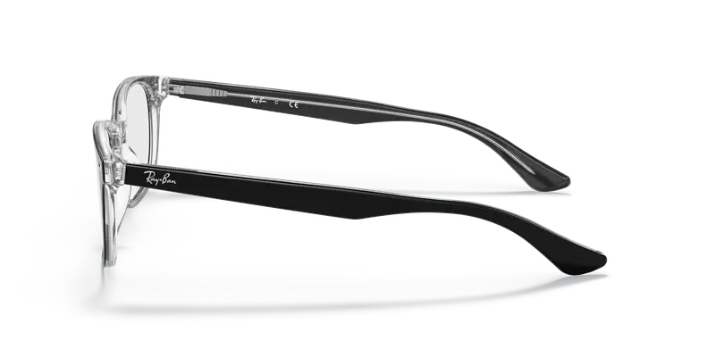 Ray - Ban Unisex RX5375 2034 Montature da vista Acetato Nero Trasparente Squadrata Normale miniatura 3