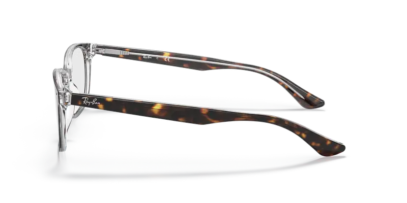 Ray - Ban Unisex RX5375 5082 Montature da vista Acetato Marrone Trasparente Squadrata Normale miniatura 3