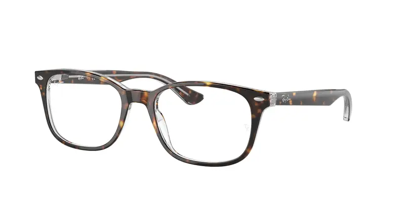 Unisex RX5375 5082 Montature da vista Acetato Marrone Trasparente Squadrata Normale