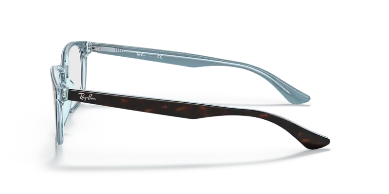 Ray - Ban Unisex RX5375 5883 Montature da vista Acetato Marrone Trasparente Squadrata Normale miniatura 3