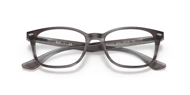 Unisex RX5375 8055 Montature da vista Acetato Grigio Trasparente Squadrata Normale miniatura 2