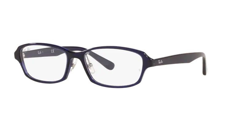 Ray - Ban Unisex RX5385D 5986 Montature da vista Acetato Blu Trasparente Geometrica Normale